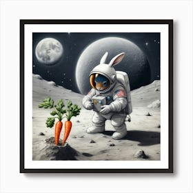 Rabbit On The Moon 10 Art Print