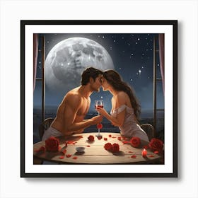 Moonlight Kiss Art Print