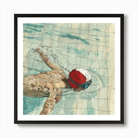 A Swimmer In A Pool Hand Drawn Sketch Illustrati 1718672202 2 Art Print