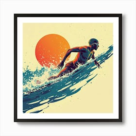 Swimming wall Art Print