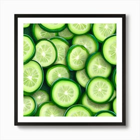 Cucumber Slices Seamless Pattern Art Print