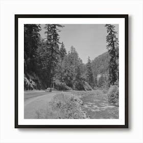 Willamette National Forest, Lane County, Oregon, Mountain Stream And Highway By Russell Lee Art Print