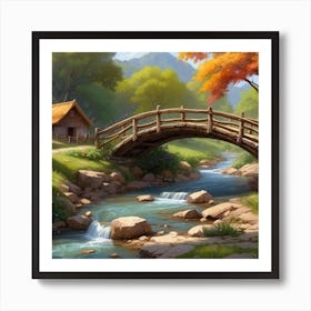 The Vibrant Colors Of The Meandering Stream 1  Art Print