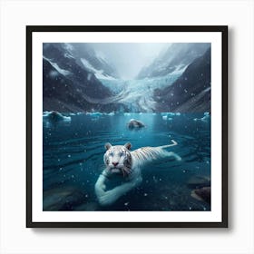 White Tiger In The Water 1 Art Print