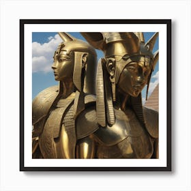 Egyptian Statues Art Print
