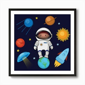 Astronaut In Space 2 Art Print