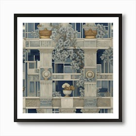 Blue grey staging Art Print