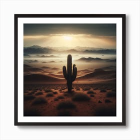 Cactus In The Desert Art Print