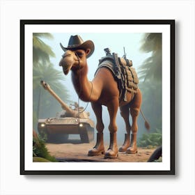 Camel In The Woods Art Print