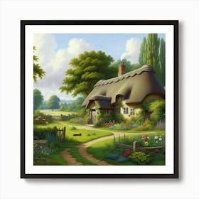 Cottage In The Country Art Print