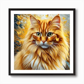 Orange Cat Painting 3 Art Print