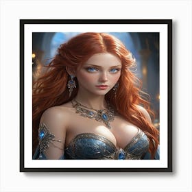 Red Haired Beauty Art Print