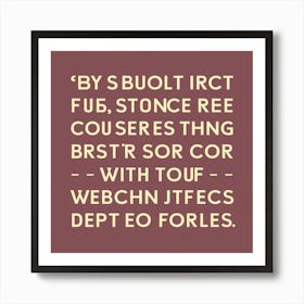 By Sbuit Rtib Stone Tree Courses Srs Cor Art Print