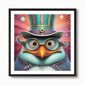 Penguin In Top Hat Art Print