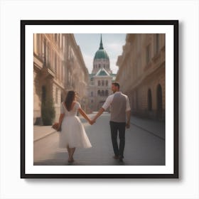 Couple In Budapest Art Print