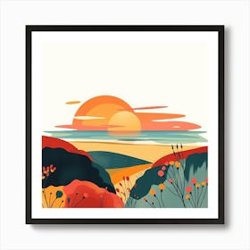 Sunset In The Countryside Art Print