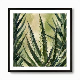 Leonardo Lightning Xl Watercolor Art A White Aloe Plant With G 0 Art Print