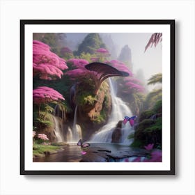 Waterfall In The Forest 2 Art Print