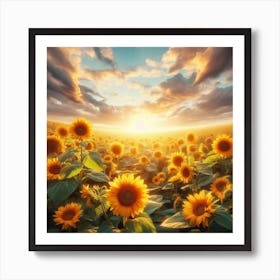 Sunflowers In The Field 1 Art Print