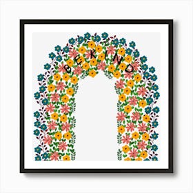 Aesthetic Rainbow Arch Of Colorful Flowers Art Print