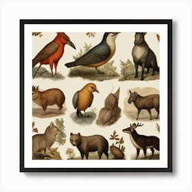 Default Default Vintage Animals For Defferent Seasons Aestethi 2 (2) Art Print