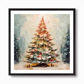 Pastel Symphony of Christmas Glow Art Print