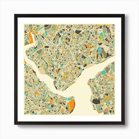 Istanbul Map Art Print