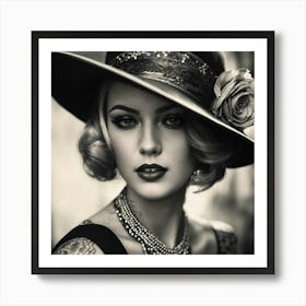 Woman In A Hat Art Print