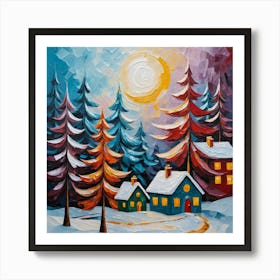 Winter Landscape Painting 1 Art Print