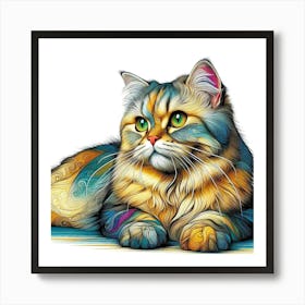 Feline Cat Creative Artwork Illustration 152 Art Print