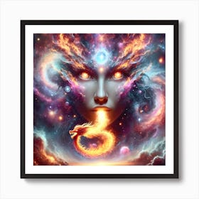 Woman With A Dragon Head Poster