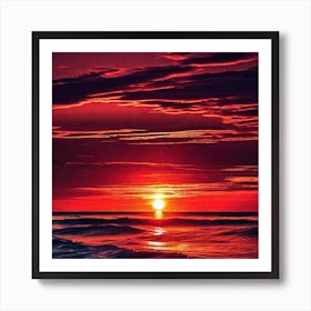 Sunset In The Ocean 20 Art Print