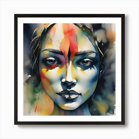 Watercolor Portrait Of A Woman 26 Art Print