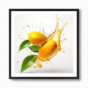 Oranges Splashing Water Art Print