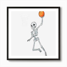 Skeleton Basketball Halloween Sport Lover Art Print