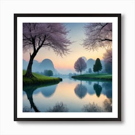 Chinese Cherry Blossoms Art Print