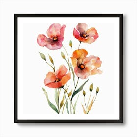 Watercolor Poppies 7 Art Print