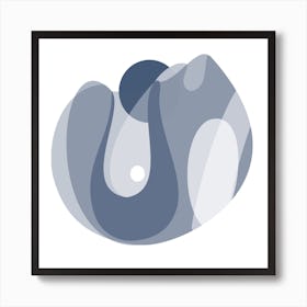 Blue Shape Square Art Print