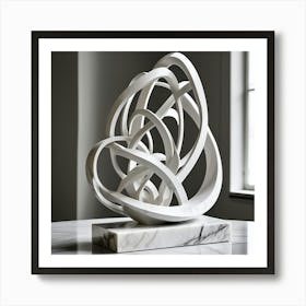 White Marble Sculpture 3 Art Print