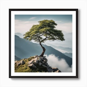 Lone Tree On Top Of Mountain 22 Art Print
