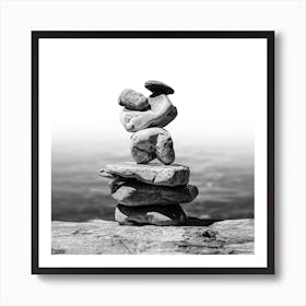 mind cleanse bw square Art Print