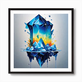 Blue Crystals Art Print