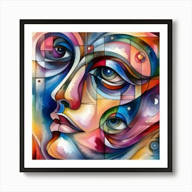 Abstract Of A Woman'S Face 1 Art Print