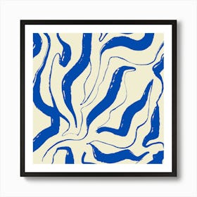 Blue And White Abstract Painting Art Print