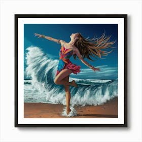 Dancer On The Beach Art Print