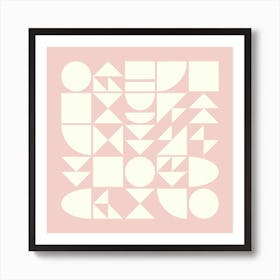 Geometry In Blush Square Art Print