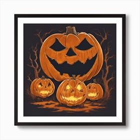 Halloween Pumpkins Art Print