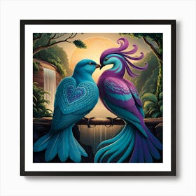 Two Birds Showing Love02 Art Print