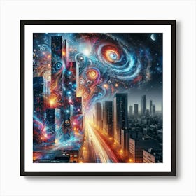 Galaxy City Art Print