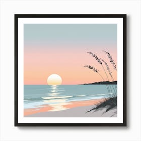 Sunset At The Beach 7 Art Print